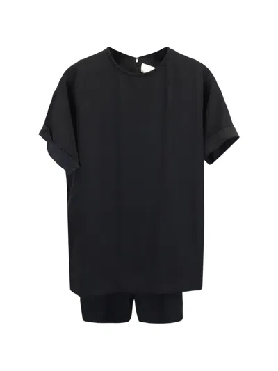 Pre-owned Victoria Beckham Short-sleeve Playsuit In Black