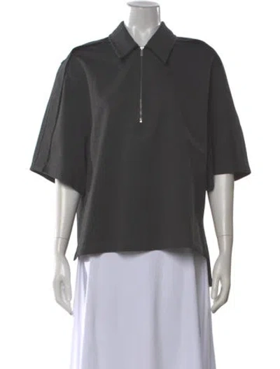 Pre-owned Victoria Beckham Short Sleeve Polo In Gray