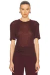 Shop Victoria Beckham Short Sleeve T-shirt In Port