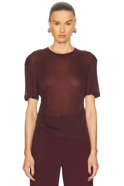 Victoria Beckham Ruched-detail T-shirt In Red