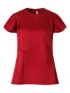 Victoria Beckham Womens Rose Draped Short-sleeves Woven Top In Red