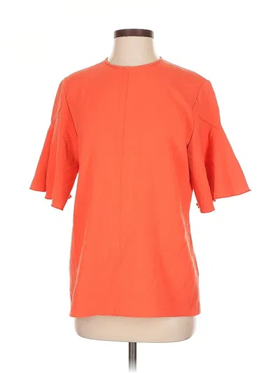 Pre-owned Victoria Beckham Short Sleeve Top Red Crew Neck Tops