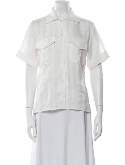 Pre-owned Victoria Beckham Short Sleeve Top In White