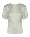Victoria Beckham Crew-neck Short-sleeve Blouse In Green