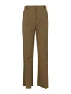 Victoria Beckham Elegant High-waisted Trousers With Tailored Fit And Flared Hem In Brown