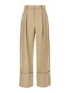 Victoria Beckham High-waisted Wool Pants With Maxi Turn-up