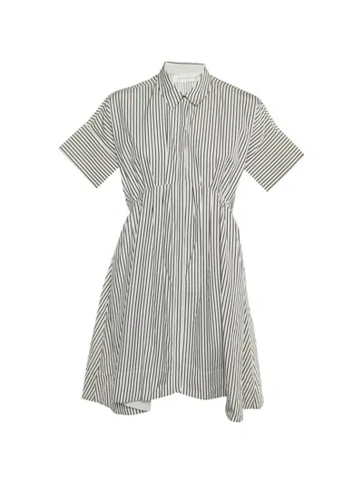 Pre-owned Victoria Beckham Short-sleeve Shirt Midi Dress In White