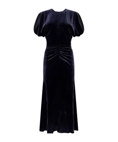 Victoria Beckham Short-sleeved Midi Dress In Black