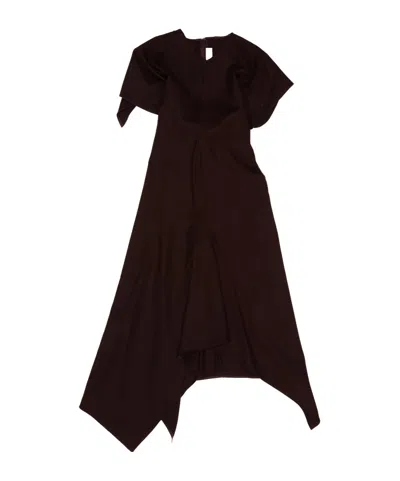 Victoria Beckham Short-sleeved V-neck Dress In Blue