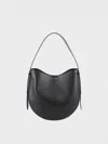 Victoria Beckham Curved Smooth Shoulder Strap Side Buckle Bag In Black