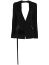 Victoria Beckham Shrunken Collarless Open-back Blazer And Suits In 黑色