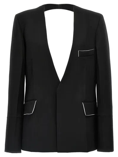VICTORIA BECKHAM VICTORIA BECKHAM 'SHRUNKEN COLLARLESS OPEN-BACK' BLAZER