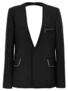Victoria Beckham Shrunken Collarless Open-back' Blazer