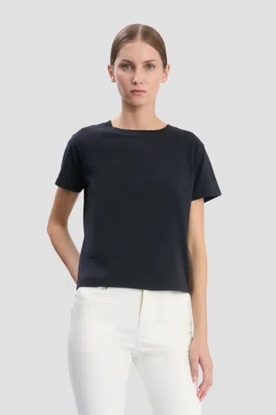 Victoria Beckham Shrunken Fit T-shirt In Navy In Blue