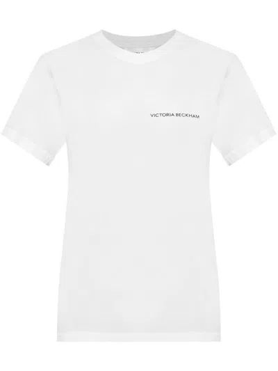 Victoria Beckham Shrunken Logo Tee Clothing In White