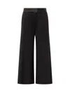 Victoria Beckham Side Panel Wool-blend Wide-leg Pants In Black