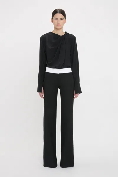 Victoria Beckham Side Panel Trouser In Black