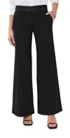 Victoria Beckham Side Panel Wool-blend Wide-leg Pants In Black