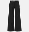 Victoria Beckham Side Panel Wool-blend Wide-leg Pants In Black