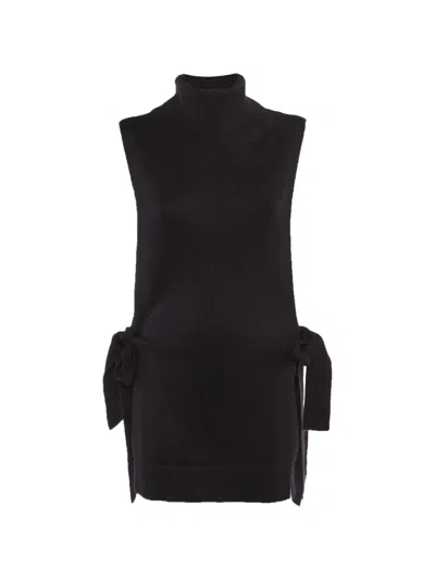 Pre-owned Victoria Beckham Side-tie Turtleneck Sweater In Blue