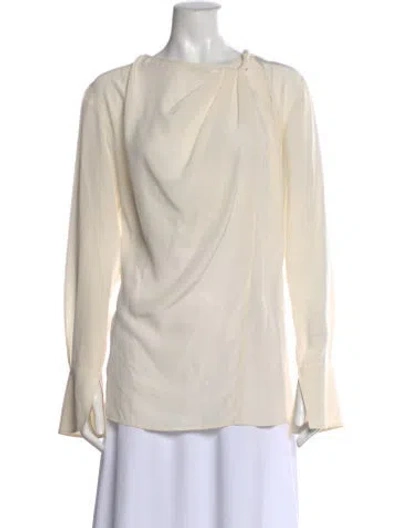 Pre-owned Victoria Beckham Silk Asymmetrical Blouse W/ Tags In Neutral