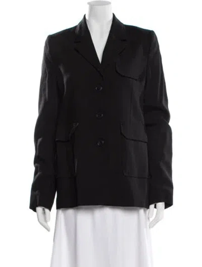 Pre-owned Victoria Beckham Silk Blazer In Black