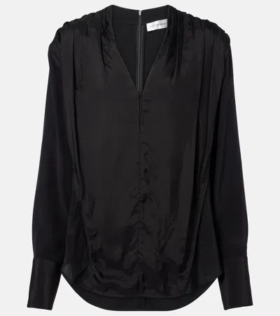 Victoria Beckham Silk Crêpe De Chine Blouse In Black