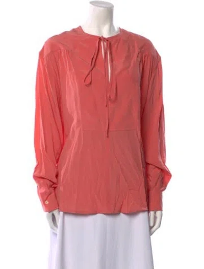 Pre-owned Victoria Beckham Silk Crew Neck Blouse In Pink