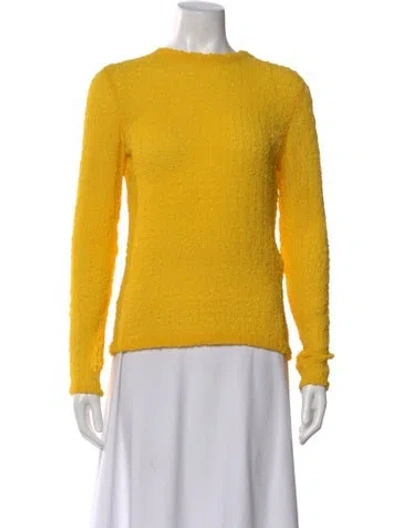 Pre-owned Victoria Beckham Silk Crew Neck Sweatshirt In Yellow