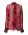 Victoria Beckham Floral-print Blouse In Red