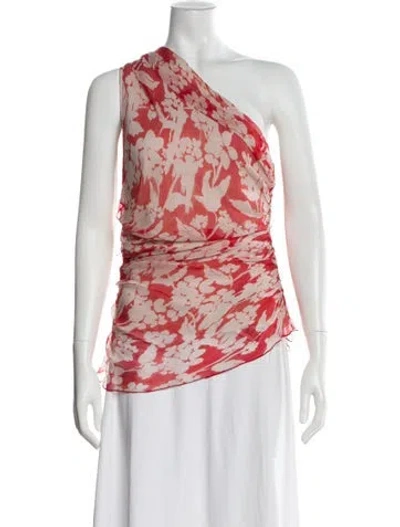 Pre-owned Victoria Beckham Silk Floral Print Blouse W/ Tags In Pink