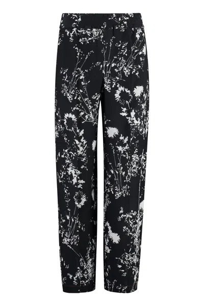 Victoria Beckham Silk Floral Printed Flowers In Black