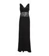 VICTORIA BECKHAM SILK LACE-PANELLED MIDI DRESS