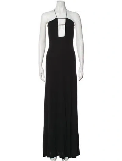 Pre-owned Victoria Beckham Silk Long Dress In Black