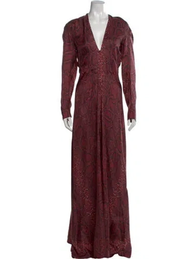 Pre-owned Victoria Beckham Silk Long Dress In Red