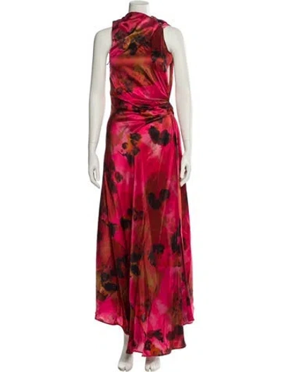 Pre-owned Victoria Beckham Silk Long Dress W/ Tags In Red