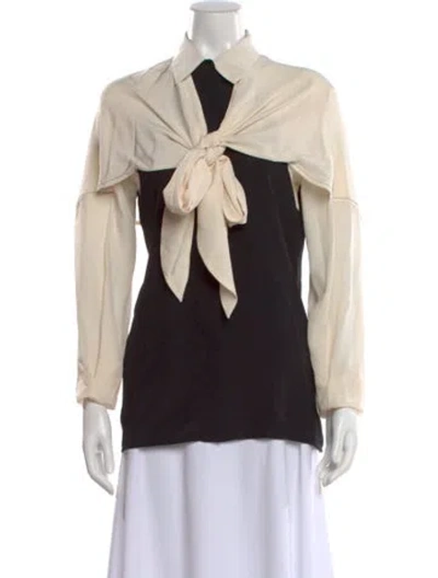 Pre-owned Victoria Beckham Silk Long Sleeve Blouse