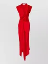 Victoria Beckham Silk Midi Dress Cap Sleeves Wrap In Red
