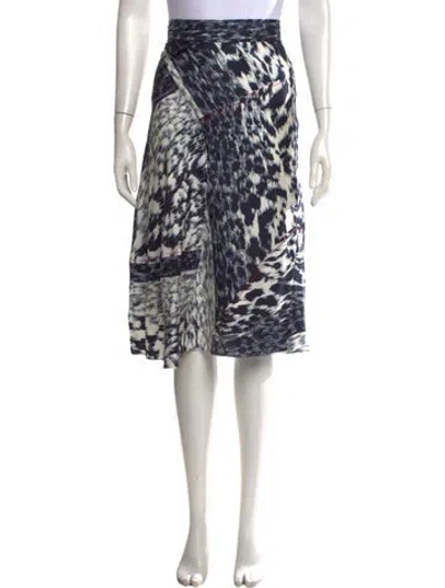 Pre-owned Victoria Beckham Silk Midi Length Skirt In Blue