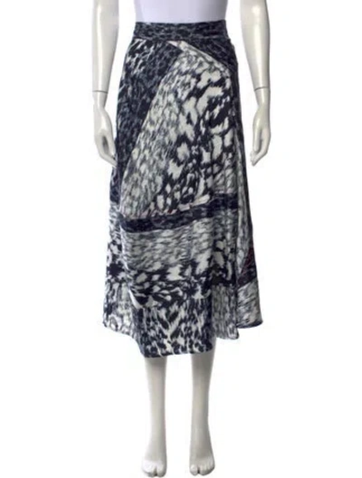 Pre-owned Victoria Beckham Silk Midi Length Skirt In Blue