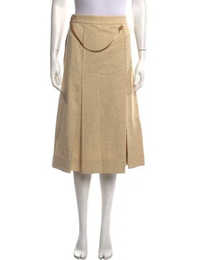 Pre-owned Victoria Beckham Silk Midi Length Skirt In Neutrals