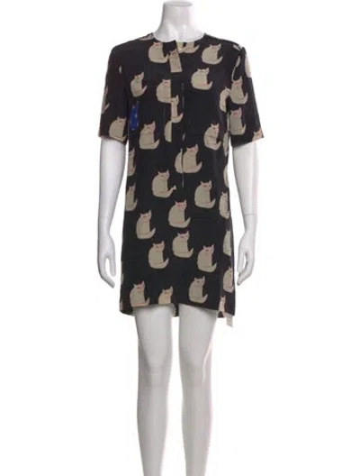 Pre-owned Victoria Beckham Silk Mini Dress In Black