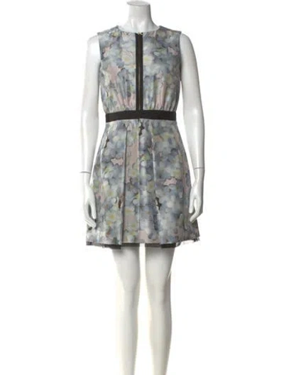 Pre-owned Victoria Beckham Silk Mini Dress In Blue