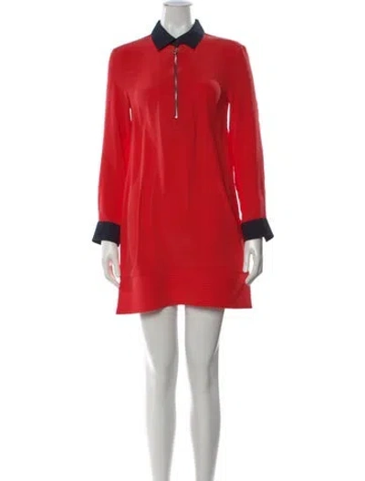Pre-owned Victoria Beckham Silk Mini Dress In Red