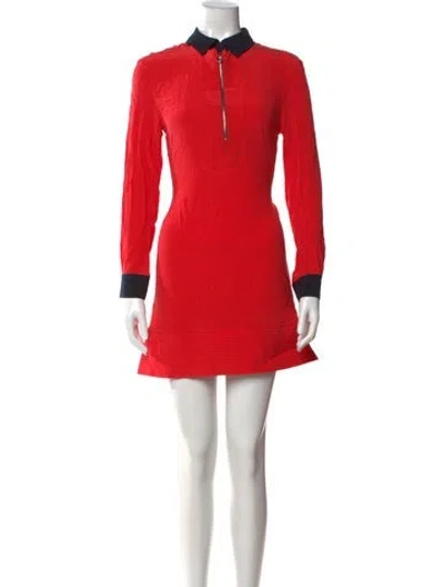 Pre-owned Victoria Beckham Silk Mini Dress In Red