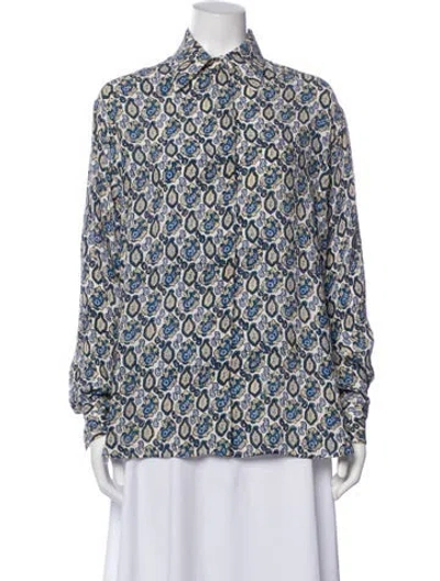 Pre-owned Victoria Beckham Silk Paisley Print Blouse In Multi