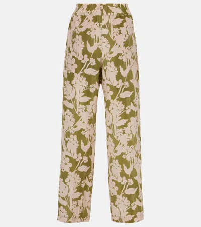 Victoria Beckham Pyjamahose Aus Seide In Parakeet/blush