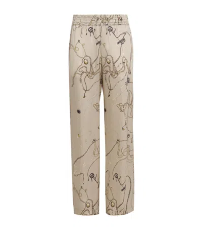 VICTORIA BECKHAM SILK PRINTED TROUSERS