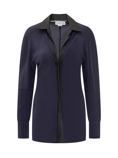 Victoria Beckham Silk Shirt In Blau