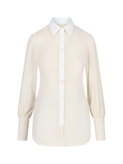 Victoria Beckham Silk Shirt In Crema